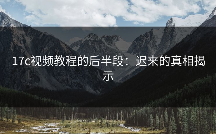 17c视频教程的后半段：迟来的真相揭示