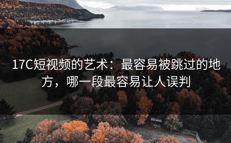 17C短视频的艺术：最容易被跳过的地方，哪一段最容易让人误判