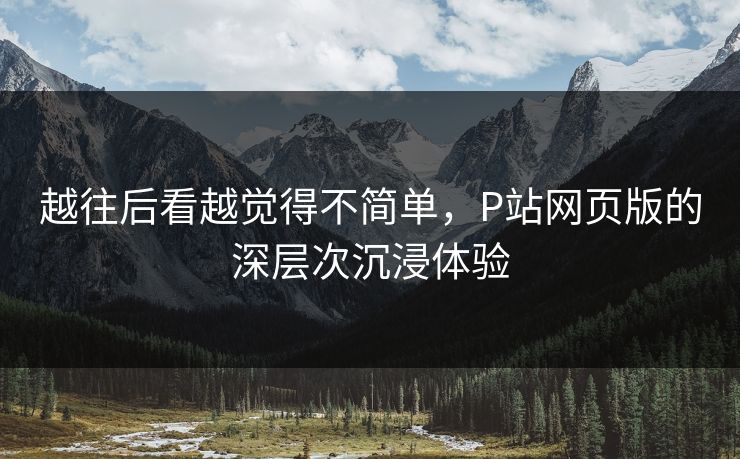 越往后看越觉得不简单，P站网页版的深层次沉浸体验
